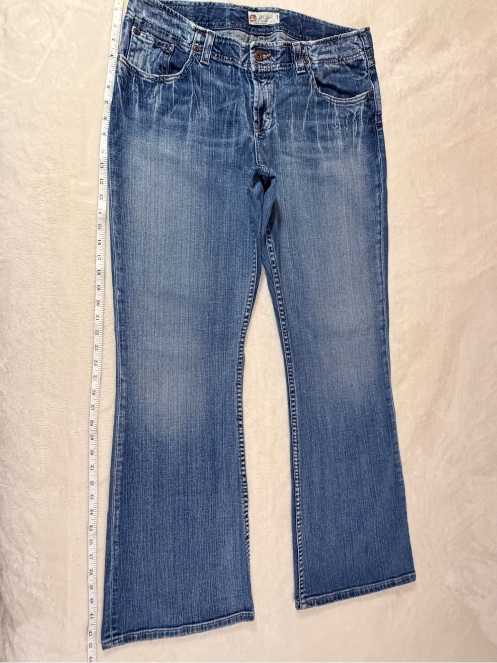 BKE Denim Womens 8 Long Bootcut Jeans BKL856L Y2K Embroidered Pockets